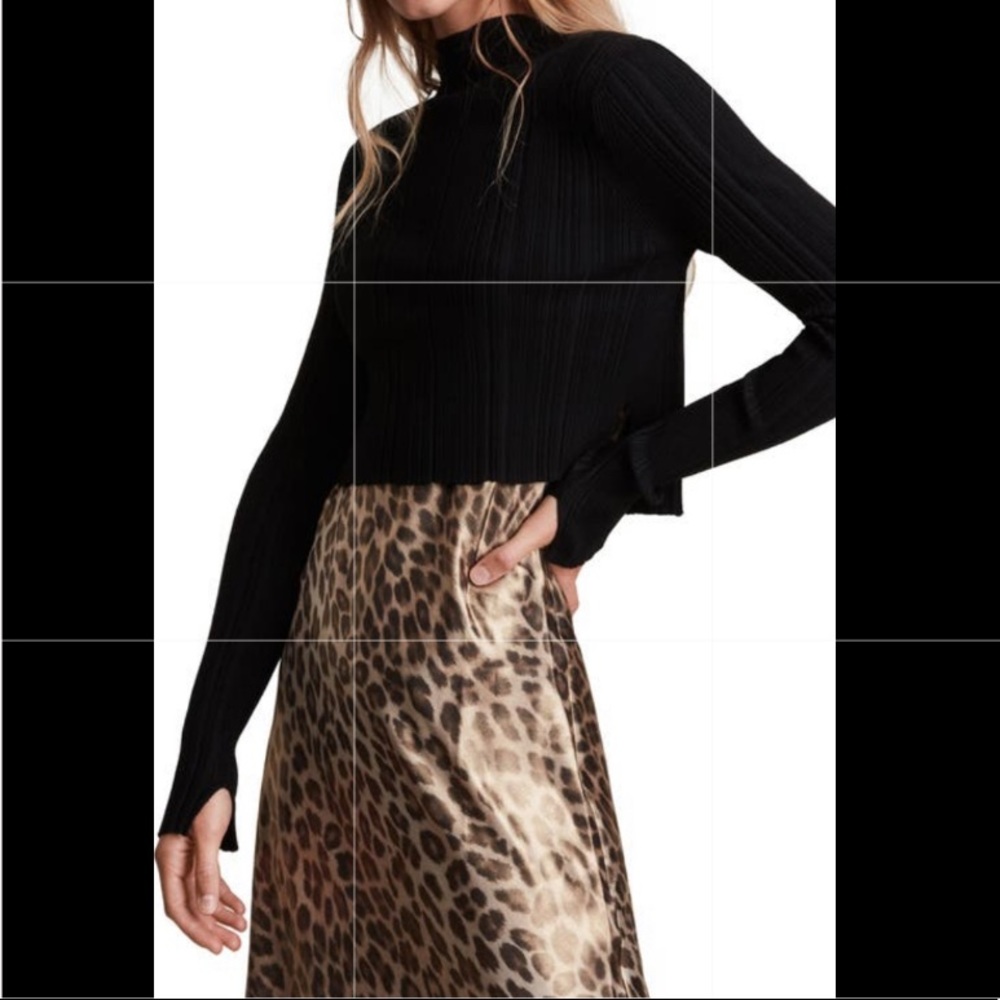 Karla Leo two piece sweater & slip dress All Saints black and copper